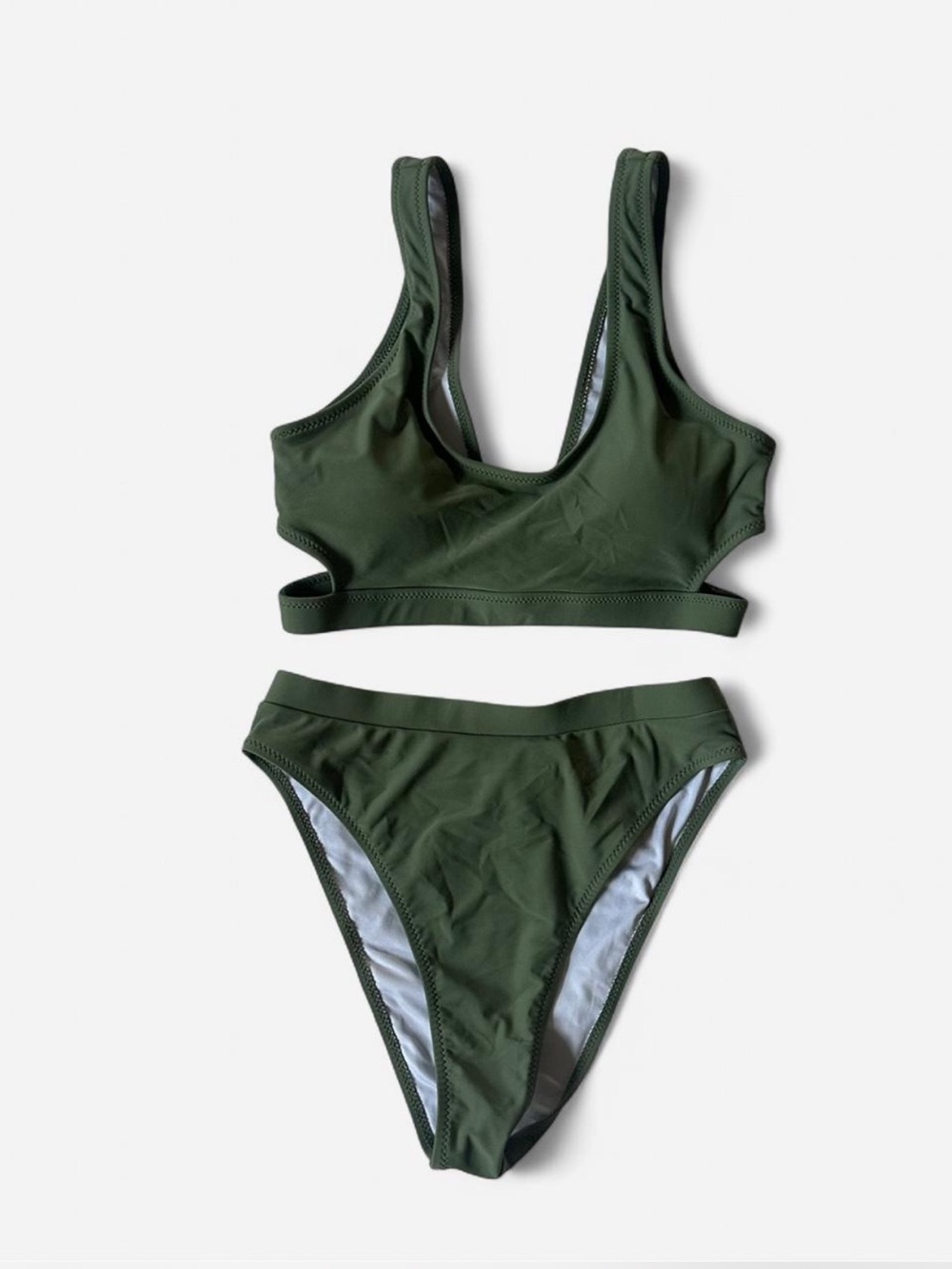 Source Unknown Olive Green Two-Piece Bikini Set